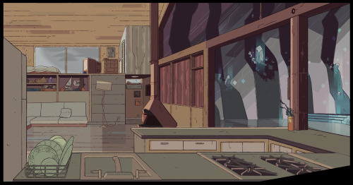 stevencrewniverse:  A selection of Backgrounds from the Steven Universe episode: When It RainsArt Direction: Jasmin LaiDesign: Steven Sugar and Emily WalusPaint: Amanda Winterstein and Ricky Cometa