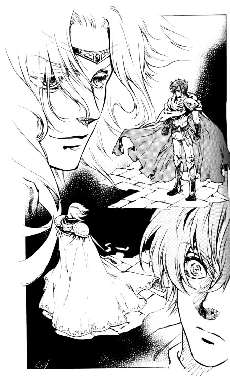 flamingo-bubbles: The black and white illustrations from the second volume of the Fire Emblem: Sacre