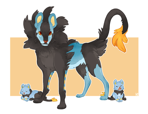norisus:A mama luxray and her little shinx cubs