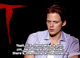 kittydesade:archifist:bills-skarsgard:“[On his Pennywise smile] Throughout, like, junior high school