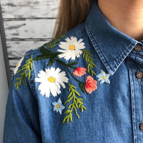 sosuperawesome:Embroidered Shirts / HatsKazkova Embroidery on Etsy