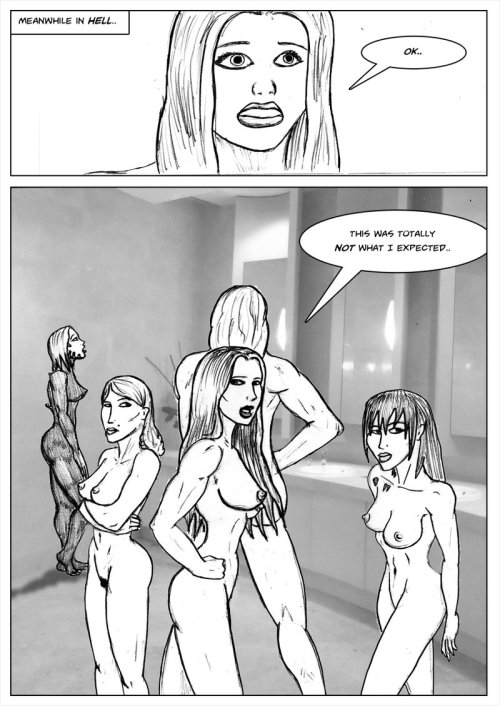 Kate Five vs Symbiote comic Page 227 by cyberkitten01   So… Hell looks like a bathroom?Centennia appears courtesy of @cosmicbeholder   