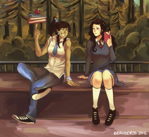 the-real-blamethe1st:  Fan Art Friday: Love Wins: Korra x Asami  Is it any real surprise that I would include Korrasami in this series of LGBT-friendly Valentines Day-themed Fan Art Fridays? I guess it is, because too many fans still can’t believe that