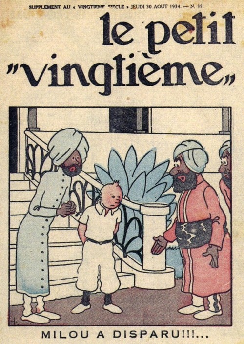 Original 1930s editions of newspaper supplement, LE PETIT VINGTIÈME in which Tintin appeared.Hergé—c