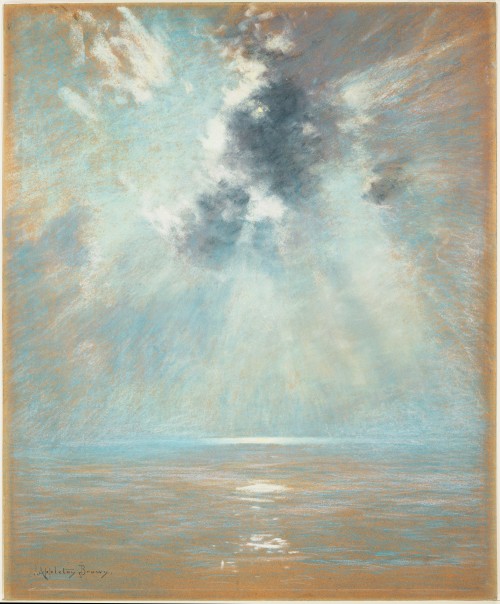 Ocean SunriseJohn Appleton Brown (American; 1844–1902)1880sPastel on brown paperboardHarvard Art Mus