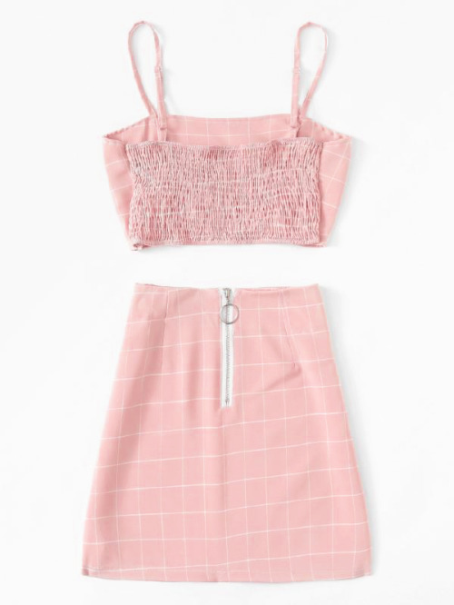 softjoy:  ♡ plaid cami top & skirt set ♡ //ม.00   
