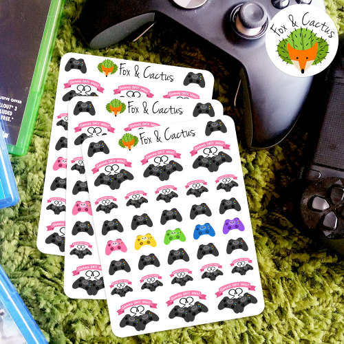 Gaming Date Night Controller Sticker Set - Planner Stickers - Planner Decorations - Kikki-K &amp