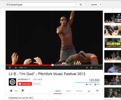 Lil B - &ldquo;I&rsquo;m God&rdquo; - Pitchfork Music Festival 2013pitchforktv pitchforktv   ·1,597 