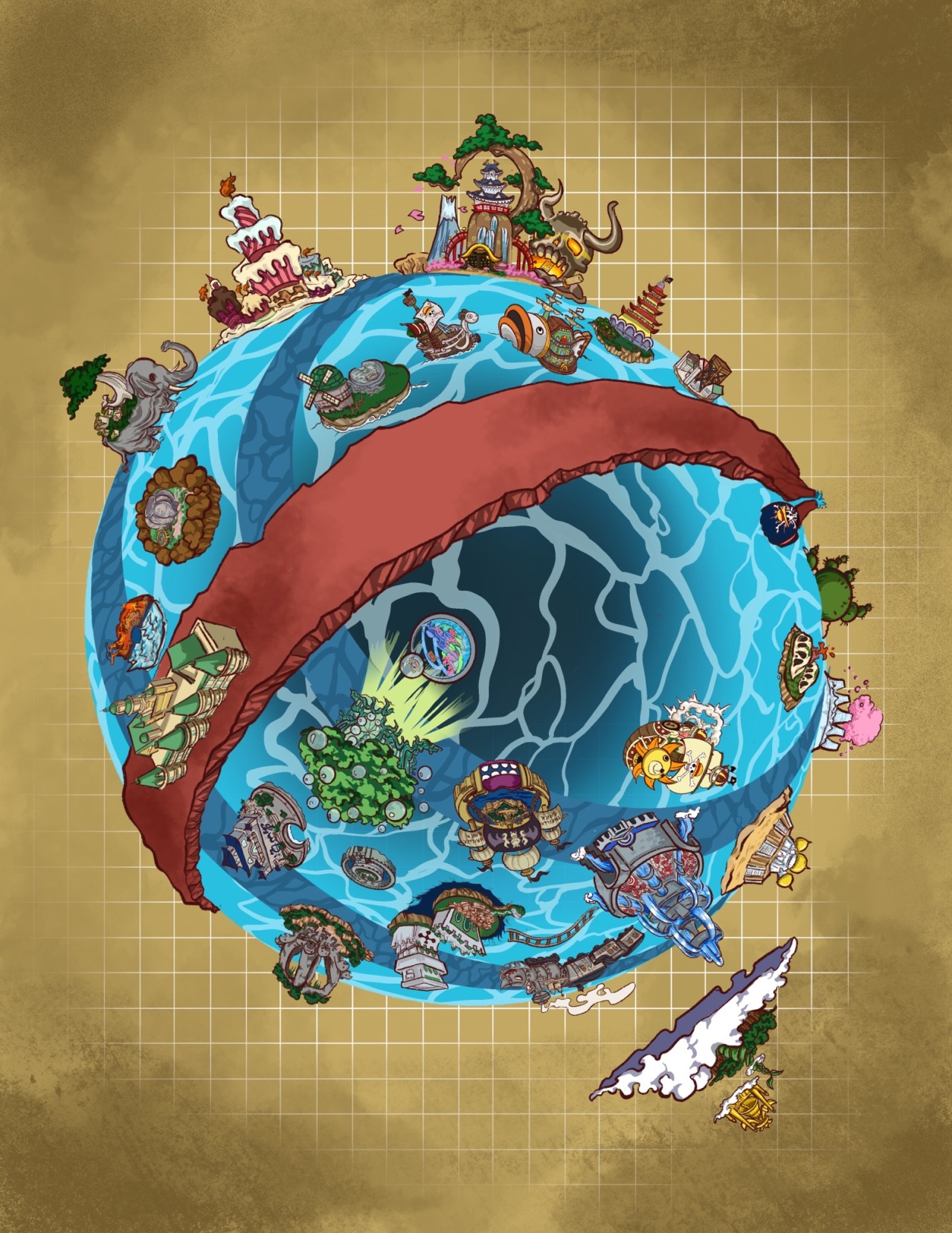 One Piece World Map 