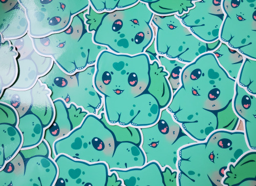 I have some new stickers in my shop ft. Eevee, Mew & Bulbasaur! ✨  https://etsy.com/shop/Awkitsu