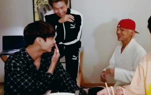 blessed with random taekook moments, thank you hobi <3…ps! look at joon staring at kook’s 