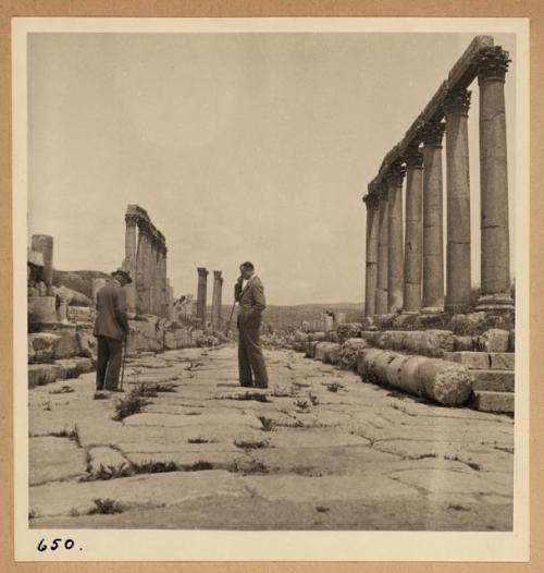 Jerash, 19351. “Part II. 1935. With Sir Edgar to Syria via Trans-Jordan. Sir Edgar and Mr. Lever in 