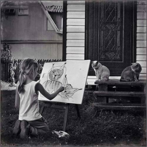 Andy Prokh, Untitled (aka A Girl And Her Cat), 2015.