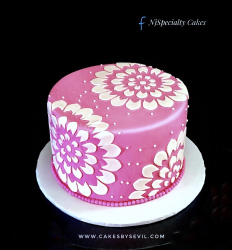 Classy Chic Pink Silver Edible Cake Image | Fiat Expressions