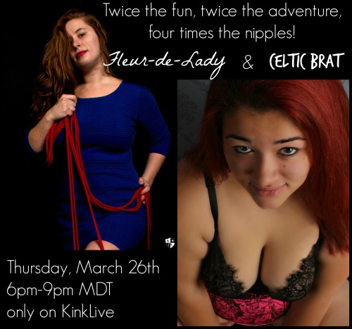 Online now @KinkLive, and planning a game with Brat for Thursday night! She’s got an idea ya’ll are gonna like…  
