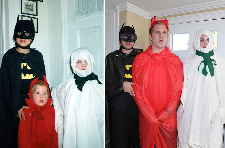 boredpanda:  Three Brothers Recreate Their Weirdest Childhood Photos As A Gift For