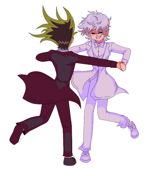 jennparisi: ~Killua! Dance with me!~ one more of the good boys in their good suits, with a color pal