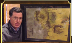 altogetherunexpected:  No one is a bigger Tolkien nerd than Steven Colbert Peter can’t even answer his question. 