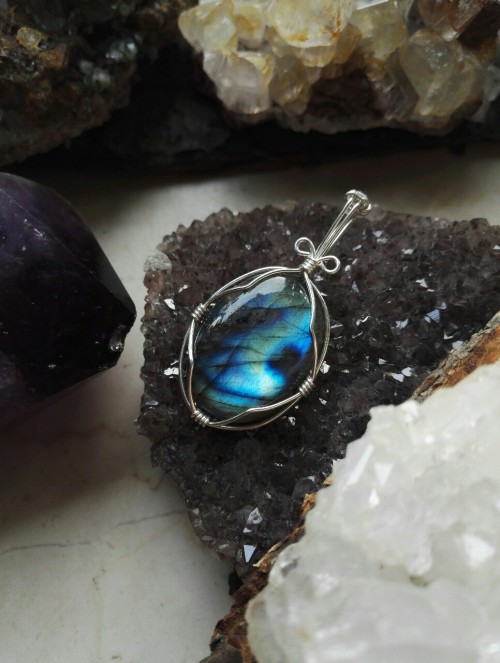 I made more sterling silver pendants, this time with wonderful blue labradorite. They will be availa