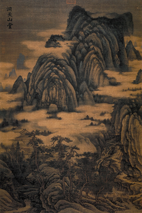 Hall of the Paradise of the Immortals in the Mountains, attributed to Dong Yuan, 10th century