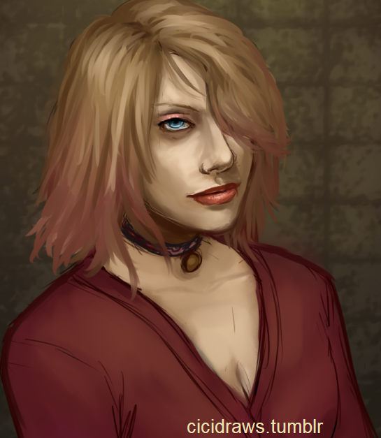 cicidraws: not done but im posting how this looks right now! maria from silent hill