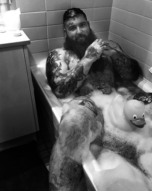 barryelbeardo:  bearmythology:  Rhyss Keane: A freaky and downright scary powerlifter (until you see Anchorman’s Ron Burgundy and Dumb and Dumber’s Lloyd tattoo on his right thigh) and is a huge Stephen King fan? Yes, please. [source: instagram] 