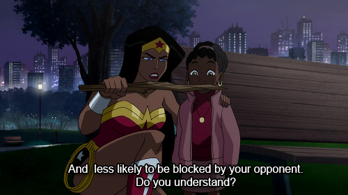 leightimtam:  dommibear:  sugarspicenotallnice:  ask-gallows-callibrator:  IS WONDER WOMAN TELLING HER TO GO STAB THOSE BOYS AND PROBABLY KILL THEM  Yes  G  GOOD 