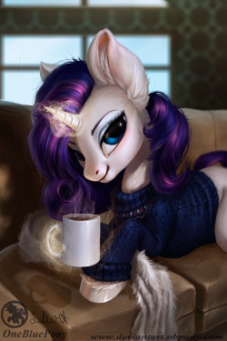 mlpfim-fanart:Rarity- Winter morning by Obpony