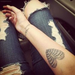 smallxtattoos:  Heart Ribcage