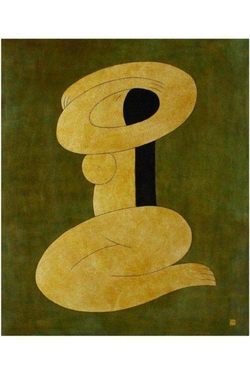 Dinh Hanh (Vietnamese, *1957) Embrace in green
