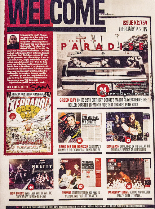 greendaycollection:Green Day: Kerrang! 6 February 2019 - The Full Untold Story - Dookie 25 &lt;3