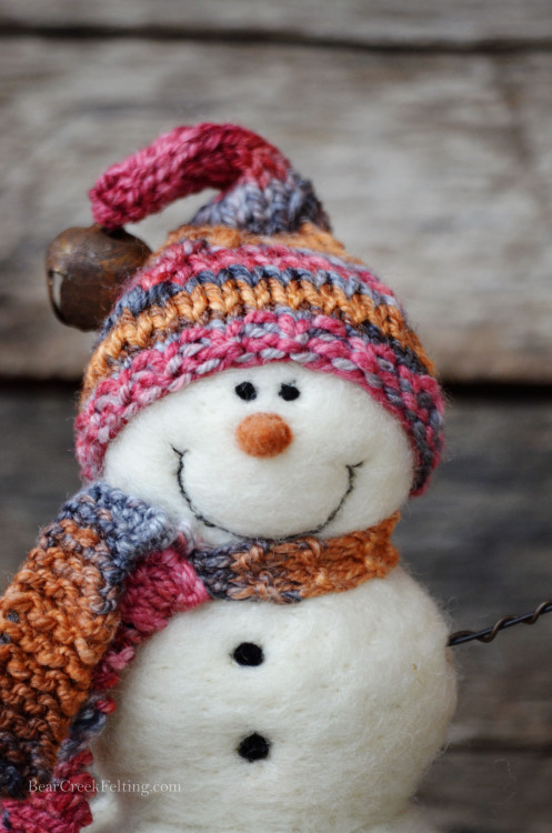 Bear Creek Snowmen needle felted by Teresa Perleberg