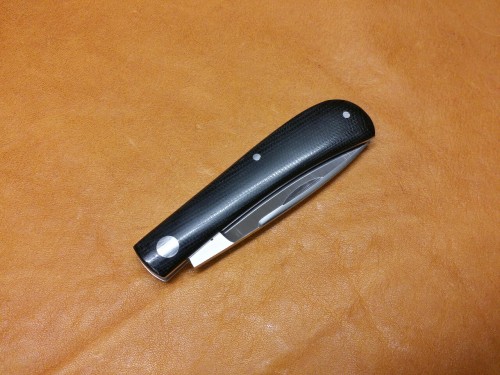 mpdwa:  Rick Menefee Shadow Trapper ATS34 steel and Micarta handles 