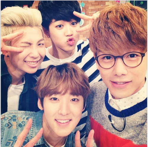  [ERIC NAM] With RapMon and Jimin and Kevin! http://instagram.com/p/mR6mnDhccB/  