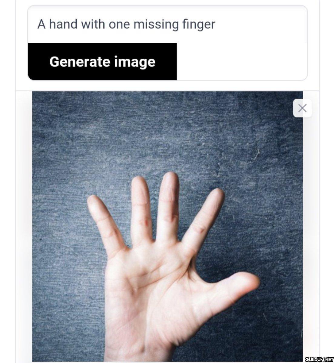 A hand with one missing...