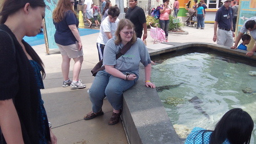 Went through my mother’s camera pics from the aquarium.   My mother calls me the ‘shark whisperer’   I want one and I will call it George. . :I   She called me demonic. Do I look demonic? I look rather tame…for once.