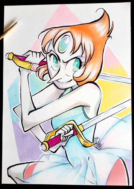 gladyscontrerasart:  “… and her terrifying, renegade Pearl.” I love Steven