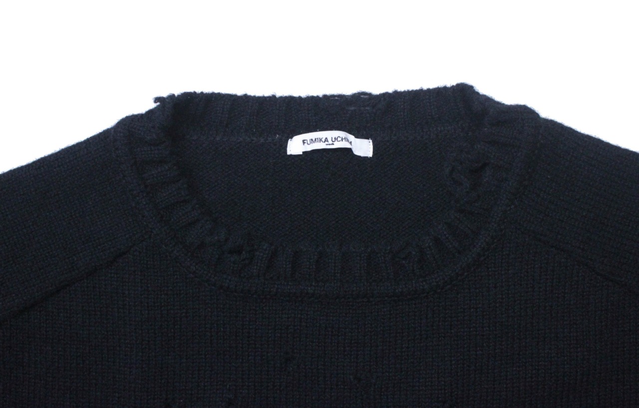 circus-e-boutique:  FUMIKA_UCHIDAFU-C-030DAMAGE KNITcolor. BLACK.price. ¥39,000+tax.