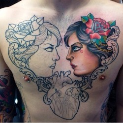 blackgardentattoo:  Chest piece in progress