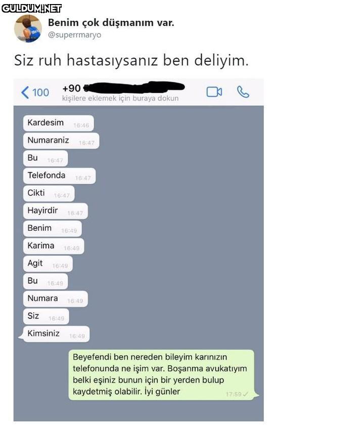 Benim çok düşmanım var....