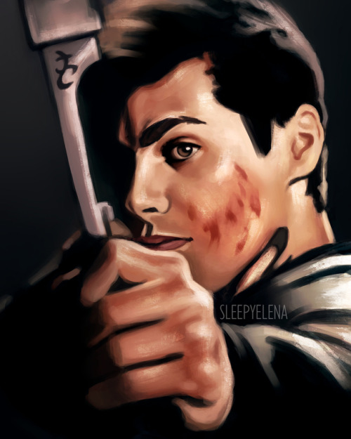 Close-up of my portrait of Alec Lightwood from Shadowhunters commissioned by @royaltybane 