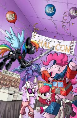 tillallare1:  Hal-Con exclusive MLP comic cover by Casey Coller.  Image courtesy TFW2005.Com.  Hasbro properties for the win!  &lt;3