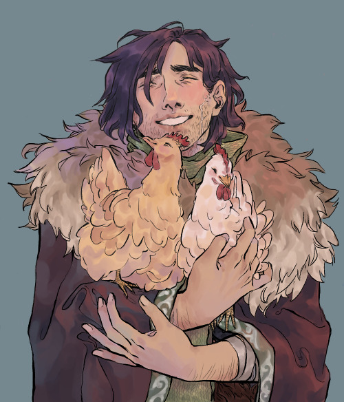 amber-acrylic: superlemonsweet: hyaciinthart: a soft muriel hugging his neighbors, for my best frien