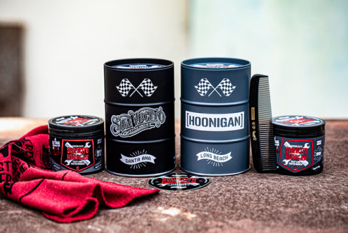 Suavecito X Hoonigan Barrel Set comes in our FIrme and Original Hold Pomade @thehoonigans