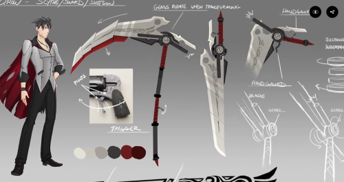 theivorytowercrumbles: Credits Concepts: [Torchwick, Ironwood, Qrow’s Scythe, Velvet’s W