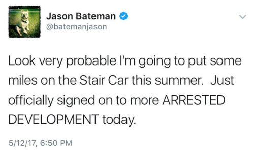 Jason Bateman has “officially signed on” for Arrested Development season 5It’s happening. 