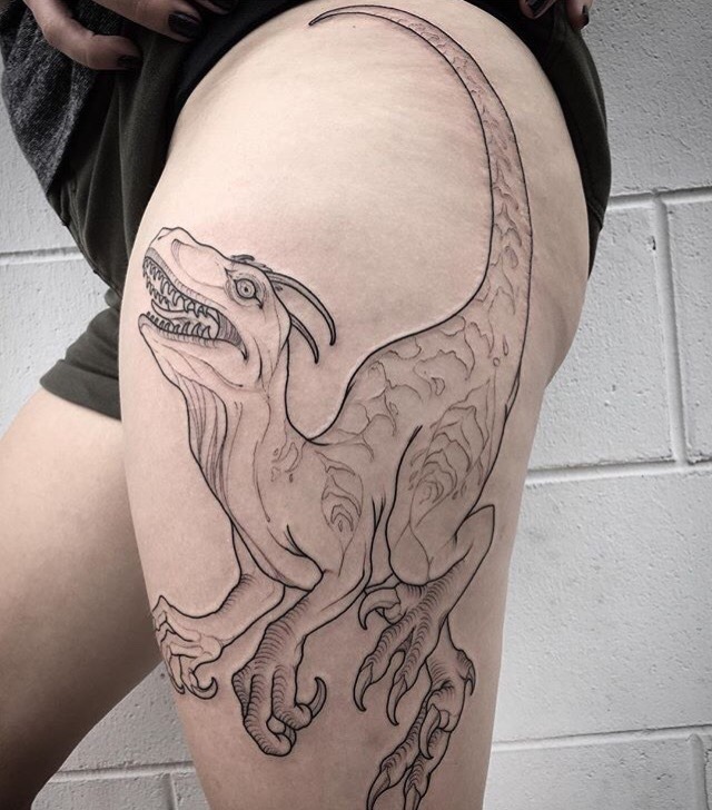  — Velociraptor outline by Squire Strahan at Trilogy...