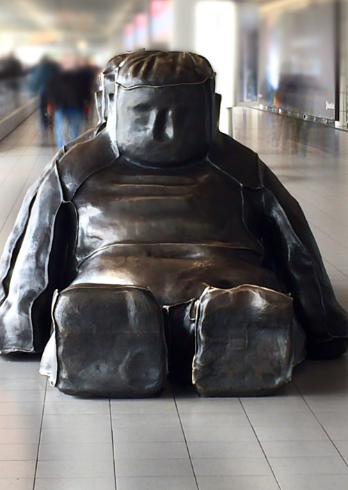 Black Snowmen .. [1 / 2] Sculpture by Tom Claassen at Schiphol airport, Amsterdam, NL.two incredib