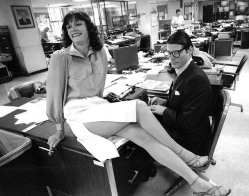 trash-fuckyou: Margot Kidder & Christopher Reeve on the set of SUPERMAN