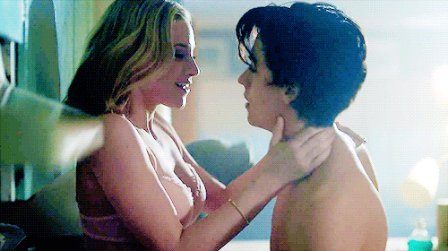 betty-and-jughead: just betty &amp; jughead. slowmo necking in the kitchen. ;)